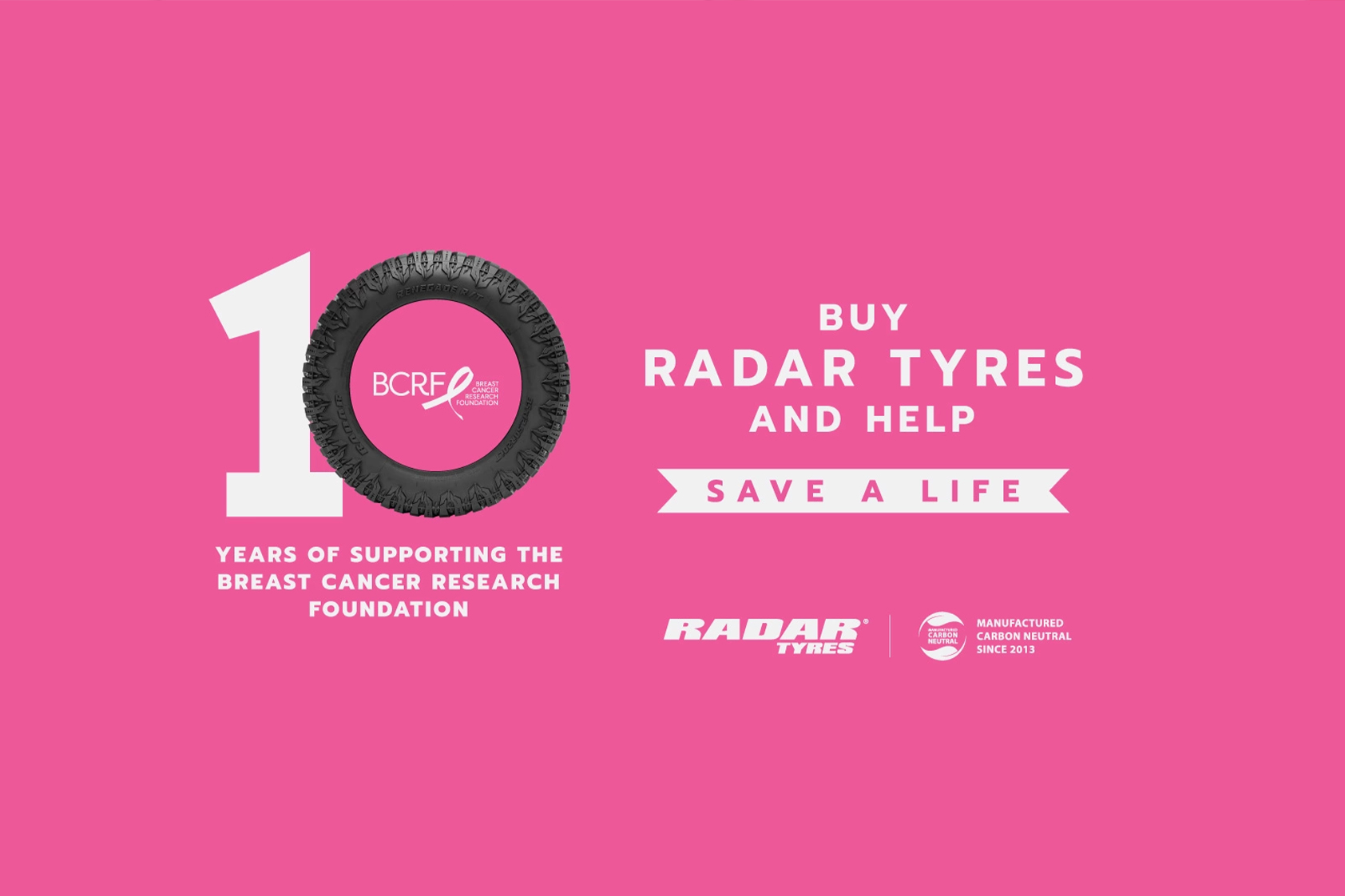 Radar Tyres Celebrates 10 Years of Supporting the BCRF